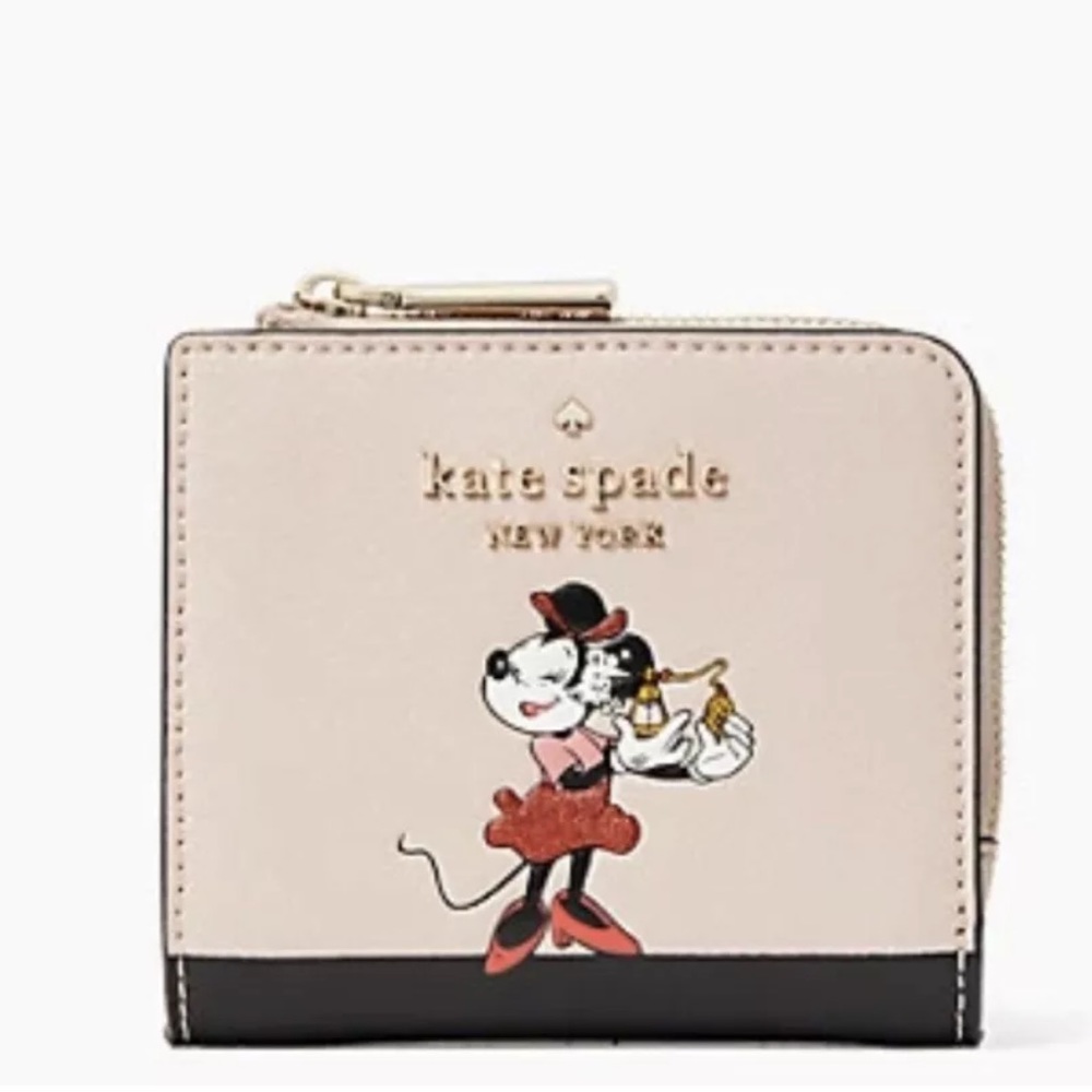 Kate spade Minnie Mouse l-zip wallet bifold wallet